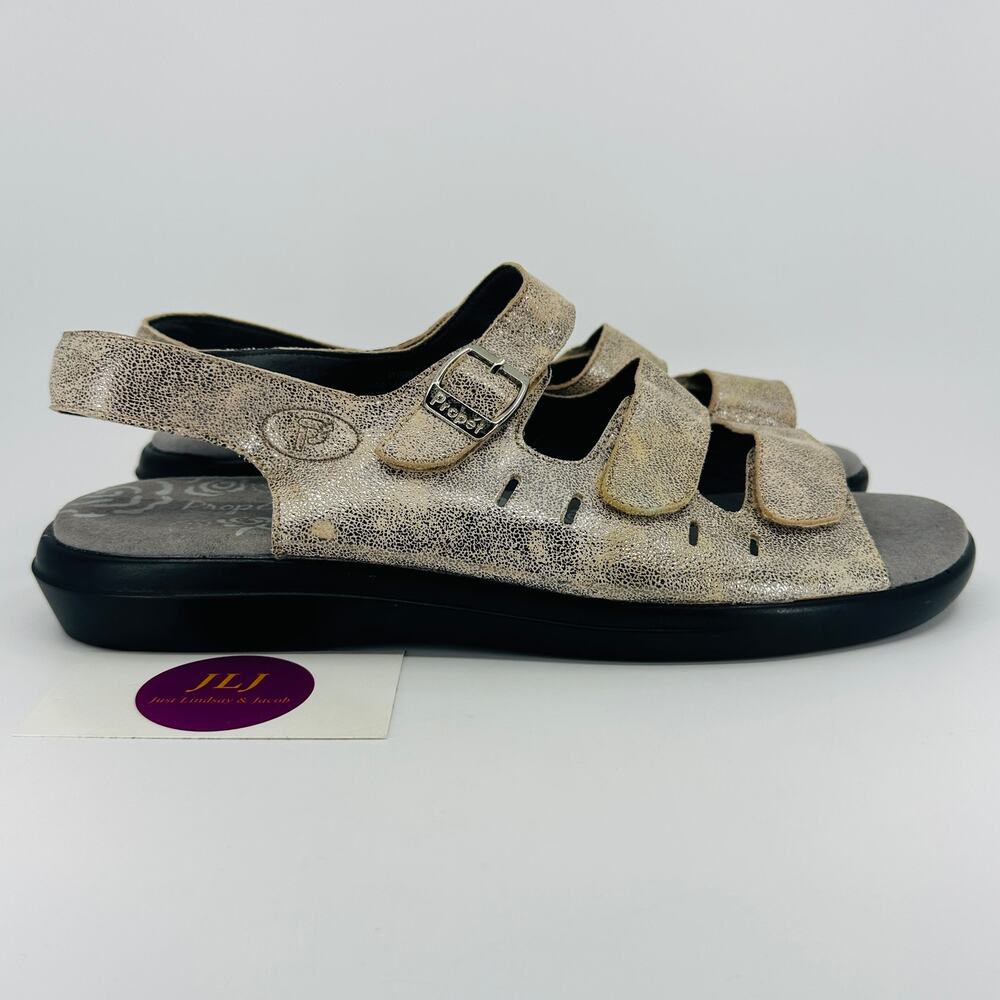Propet Women's Breeze Walker Supportive Comfort Sandals Pearl Pewter Size 12